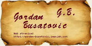 Gordan Bušatović vizit kartica